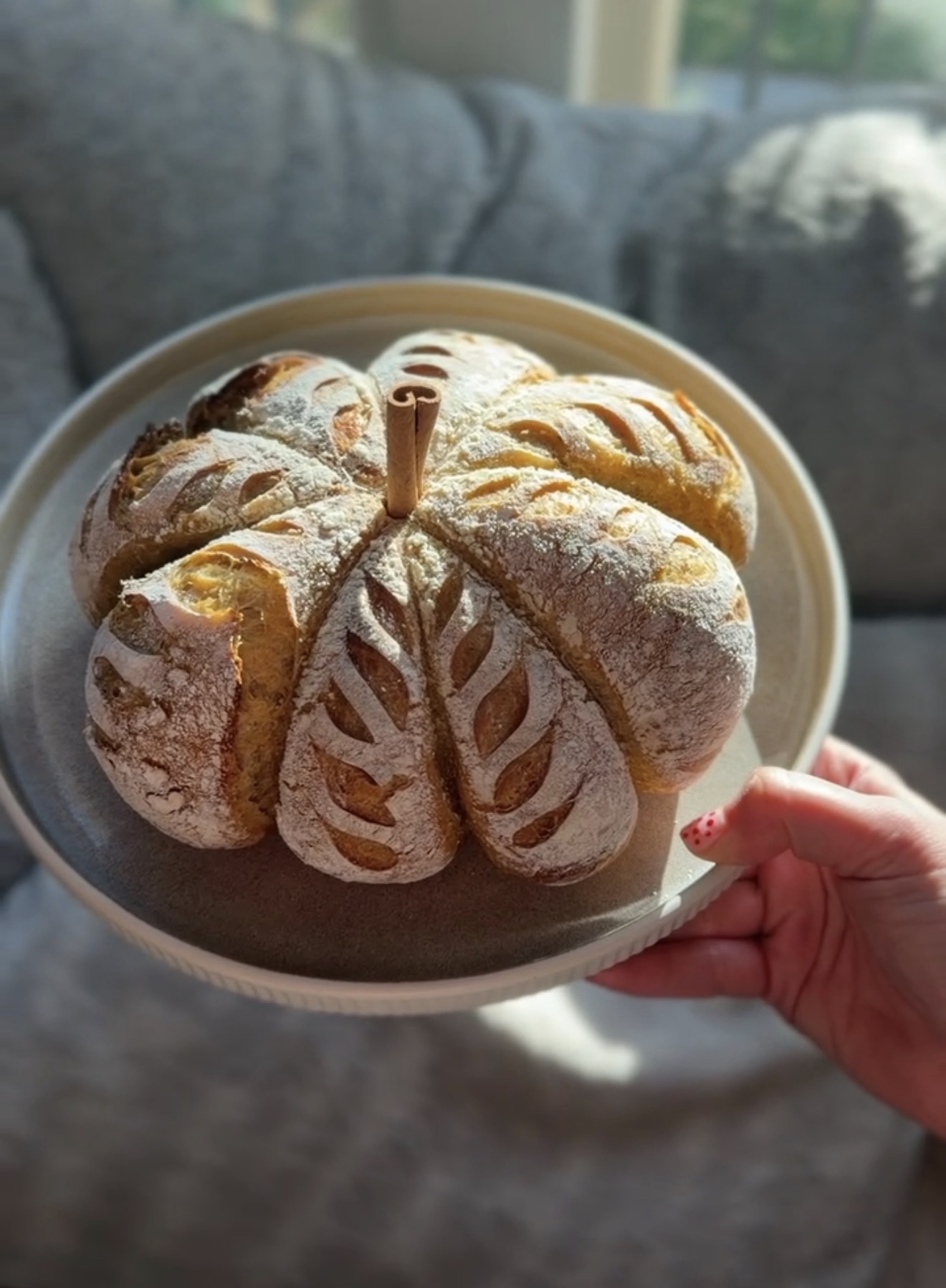 Pumpkin Shaped Sourdough Bread